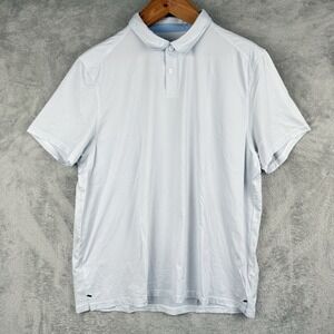 Rhone‎ Polo Shirt Mens XL Commuter Performance Golf Light Blue Gray Preppy S/S